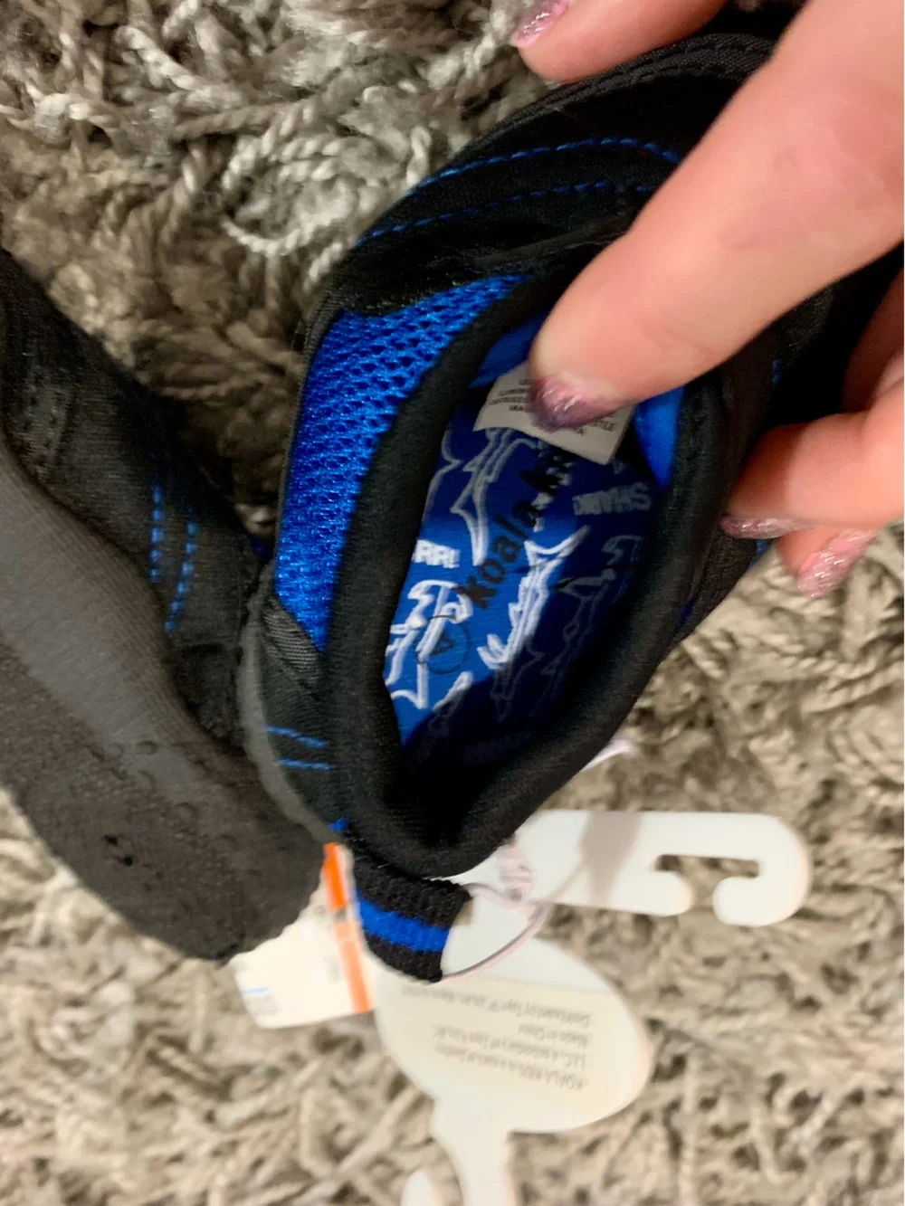 Koala Kids Black and Blue Toddler Sneakers with Hook-and-Loop Strap